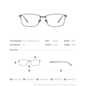 Planet Gates Titanium Glasses Frame Men Square Eyewear Male Classic Full Optical Prescription Eyeglasses Frames Gafas Oculos 8505