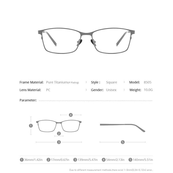 Planet Gates Titanium Glasses Frame Men Square Eyewear Male Classic Full Optical Prescription Eyeglasses Frames Gafas Oculos 8505