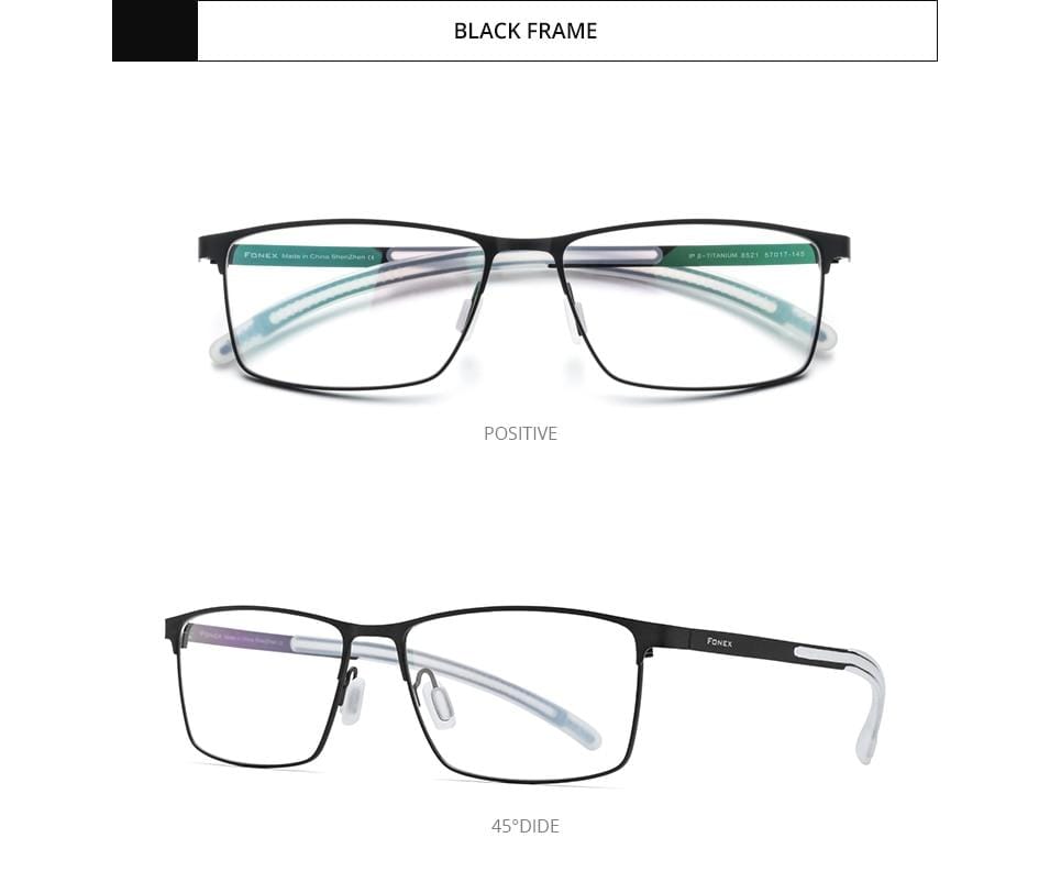 Planet Gates Titanium Glasses Frame Men Square Myopia Optical Prescription Eyeglass Frame Man 2020 Antiskid Silicone Eyewear 8521