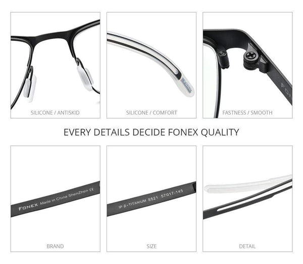 Planet Gates Titanium Glasses Frame Men Square Myopia Optical Prescription Eyeglass Frame Man 2020 Antiskid Silicone Eyewear 8521