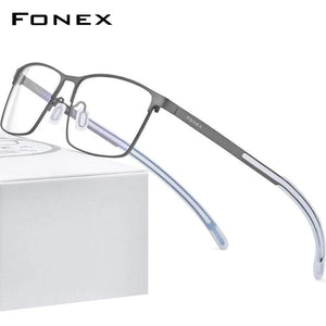 Planet Gates Titanium Glasses Frame Men Square Myopia Optical Prescription Eyeglass Frame Man 2020 Antiskid Silicone Eyewear 8521