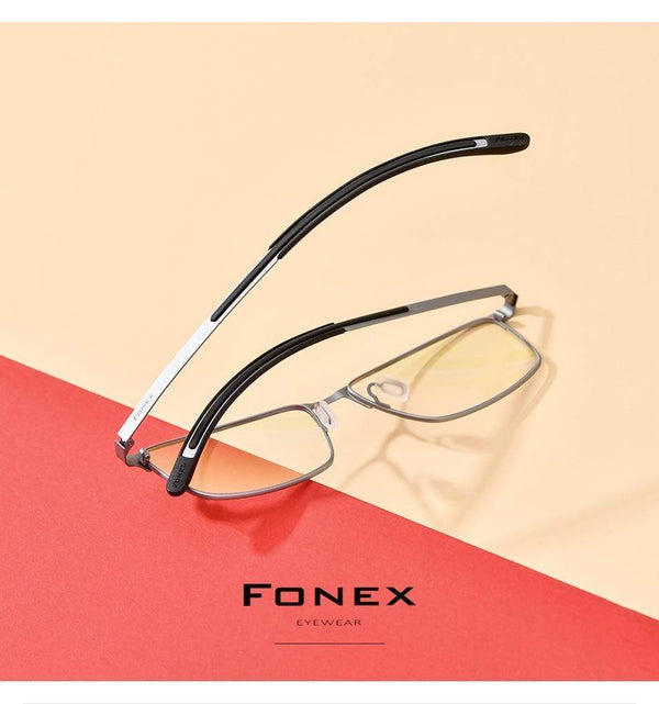Planet Gates Titanium Glasses Frame Men Square Myopia Optical Prescription Eyeglass Frame Man 2020 Antiskid Silicone Eyewear 8521
