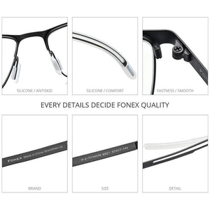 Planet Gates Titanium Glasses Frame Men Square Myopia Optical Prescription Eyeglass Frame Man 2020 Antiskid Silicone Eyewear 8521