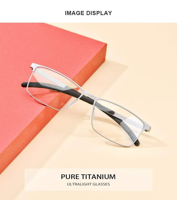 Planet Gates Titanium Glasses Frame Men Square Myopia Optical Prescription Eyeglass Frame Man 2020 Antiskid Silicone Eyewear 8521