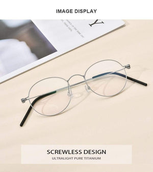 Planet Gates Titanium Glasses Frame Women Prescription Eyeglasses Men New Korean Myopia Optical Frames Morten Screwless Eyewear 7510