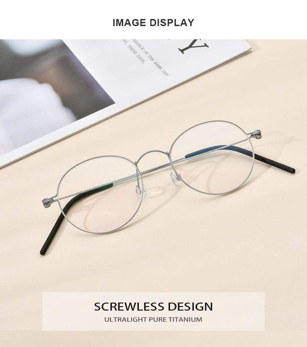 Planet Gates Titanium Glasses Frame Women Prescription Eyeglasses Men New Korean Myopia Optical Frames Morten Screwless Eyewear 7510