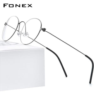 Planet Gates Titanium Glasses Frame Women Prescription Eyeglasses Men New Korean Myopia Optical Frames Morten Screwless Eyewear 7510