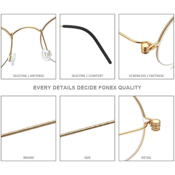 Planet Gates Titanium Glasses Frame Women Prescription Eyeglasses Men New Korean Myopia Optical Frames Morten Screwless Eyewear 7510