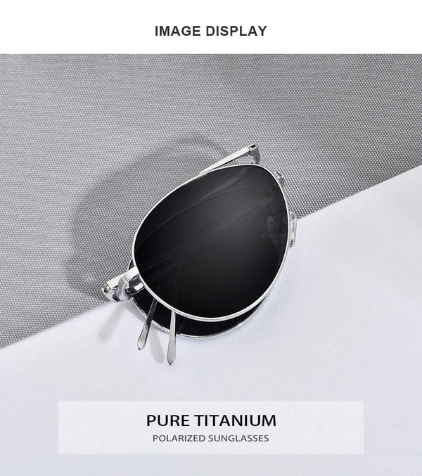 Planet Gates Titanium Polarized Sunglasses Men Folding Classic Aviation Sun Glasses for Men Aviator High Quality Male Shades 838
