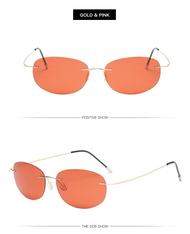 Planet Gates Titanium Polarized sunglasses Round rimless Polaroid Brand Designer Gafas Men Oval Sun glasses sunglass for men women