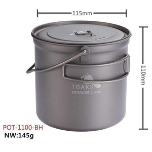 Planet Gates Titanium Pot With Hang Foldable Handle For Outdoor Camping Cookware Picnic Hang Pot Ultralight 1100ml 1300ml 1600ml 2000ml