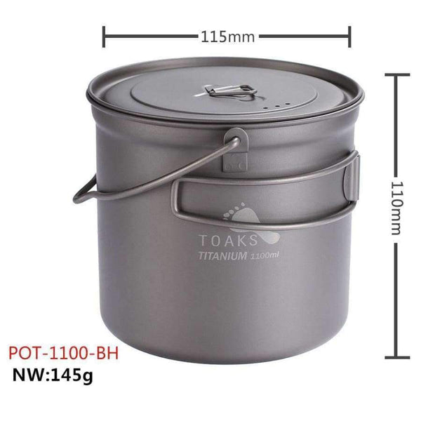 Planet Gates Titanium Pot With Hang Foldable Handle For Outdoor Camping Cookware Picnic Hang Pot Ultralight 1100ml 1300ml 1600ml 2000ml