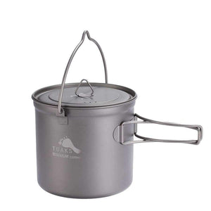 Planet Gates Titanium Pot With Hang Foldable Handle For Outdoor Camping Cookware Picnic Hang Pot Ultralight 1100ml 1300ml 1600ml 2000ml