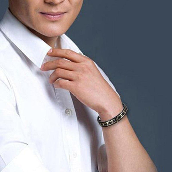 Planet Gates Titanium Steel Magnetotherapy Bracelet Men Jewelry Bio Energy Magnet Bracelets Bangle 8 LL@17