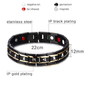 Planet Gates Titanium Steel Magnetotherapy Bracelet Men Jewelry Bio Energy Magnet Bracelets Bangle 8 LL@17