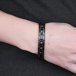 Planet Gates Titanium Steel Magnetotherapy Bracelet Men Jewelry Bio Energy Magnet Bracelets Bangle 8 LL@17