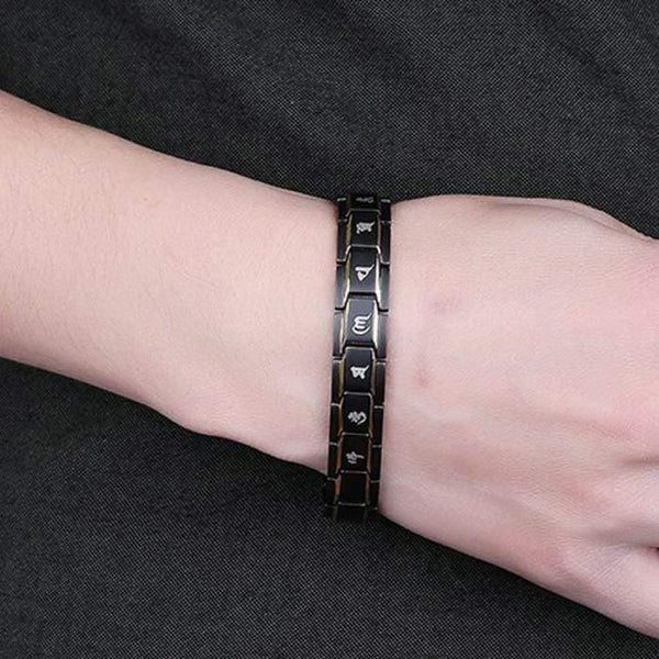 Planet Gates Titanium Steel Magnetotherapy Bracelet Men Jewelry Bio Energy Magnet Bracelets Bangle 8 LL@17