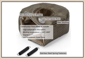 Planet Gates TITANIUM turbo heat shield T3 turbo blanket fit : t2 t25 t28 gt28 gt30 gt35 and most t3 turbo JR1303-2T/TBF03