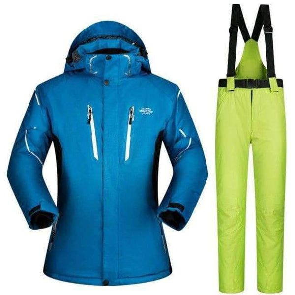 Planet Gates TN And Green / XL Mens Ski Jacket And Pant Outdoor Sport Wear Waterproof Super Warm Snow Snowboard Suit Thicken Cross Country Skiing Clothes Brand