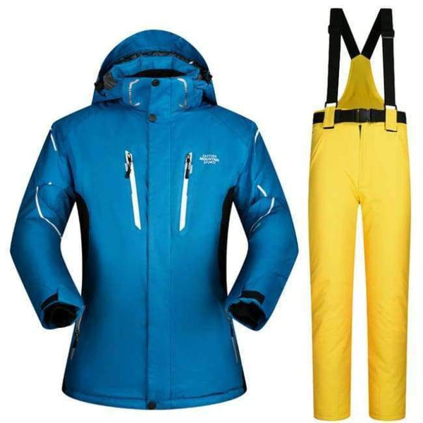 Planet Gates TN And Yellow / XL Mens Ski Jacket And Pant Outdoor Sport Wear Waterproof Super Warm Snow Snowboard Suit Thicken Cross Country Skiing Clothes Brand