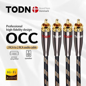 Planet Gates TODN 1 Pair RCA Cable 99.999% OCC Stereo RCA Cable High-performance Premium Hi-Fi Audio 2RCA to 2RCA Mixer Interconnect Cable