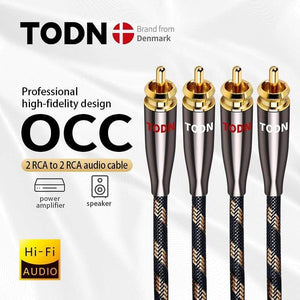 Planet Gates TODN 1 Pair RCA Cable 99.999% OCC Stereo RCA Cable High-performance Premium Hi-Fi Audio 2RCA to 2RCA Mixer Interconnect Cable T