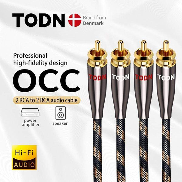 Planet Gates TODN 1 Pair RCA Cable 99.999% OCC Stereo RCA Cable High-performance Premium Hi-Fi Audio 2RCA to 2RCA Mixer Interconnect Cable T