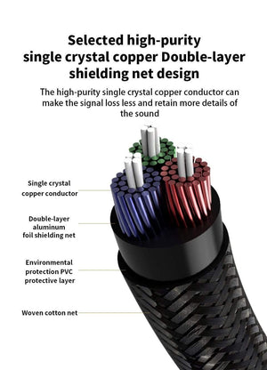 Planet Gates TODN 1 Pair RCA Cable 99.999% OCC Stereo RCA Cable High-performance Premium Hi-Fi Audio 2RCA to 2RCA Mixer Interconnect Cable T