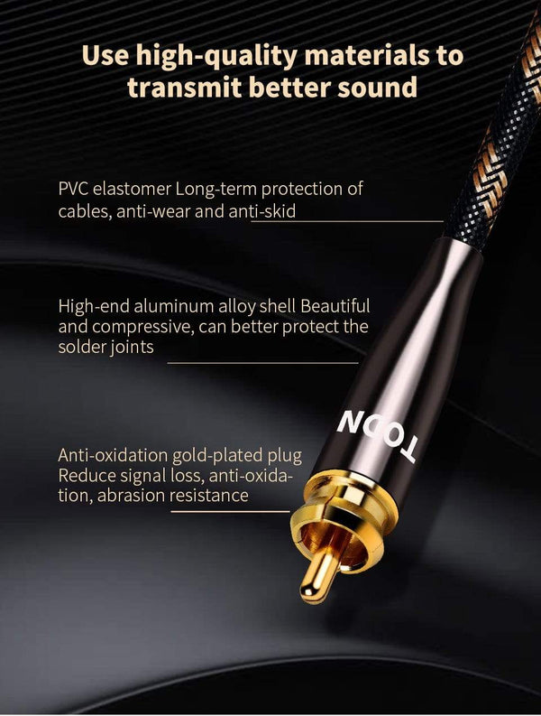 Planet Gates TODN 1 Pair RCA Cable 99.999% OCC Stereo RCA Cable High-performance Premium Hi-Fi Audio 2RCA to 2RCA Mixer Interconnect Cable T