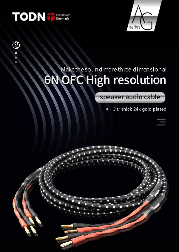Planet Gates TODN HIFI speaker audio cable High-end stereo Amplifier cable High purity oxygen-free copper banana Gold-plated plug a pair