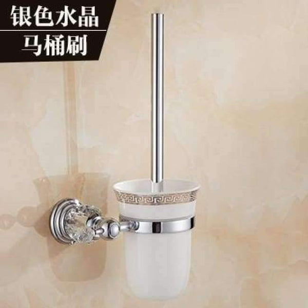 Planet Gates Toilet Brush Holder Bathroom Accessories Sets Silver Polished Chrome Bathroom Products Solid Brass Bathroom Hardware Sets jk6