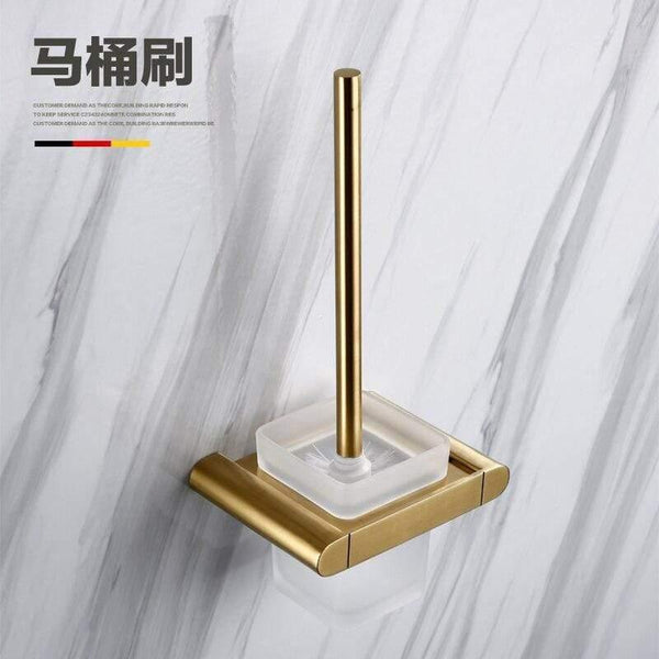 Planet Gates toilet brush holder Gold Bathroom Hardware Set Bathrom Shower Shelf Wall Mounted Corner Shelf Organizer 304 Stainless Steel Brushed