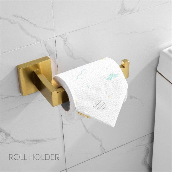 Planet Gates toilet paper holder Bathroom Accessories Set 304 Stainless Steel Toilet Paper Holder Toilet Brush Holder Wall Mounted Brushed Bathroom Hardware