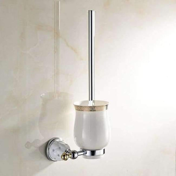 Planet Gates Toilet Paper Holder Brass&Silver Polished Bathroom Accessories Sets Diamond&crystal Bathroom Hardware Set Wall Mounted Bathroom Products