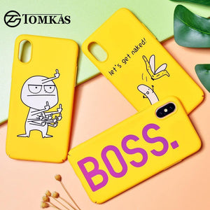 Planet Gates TOMKAS BOSS Funny Case for iPhone X Xs 7 8 Plus Luxury Cute Cartoon Hard Back Cover Phone Case for iPhone 6 S 6s Plus Coque