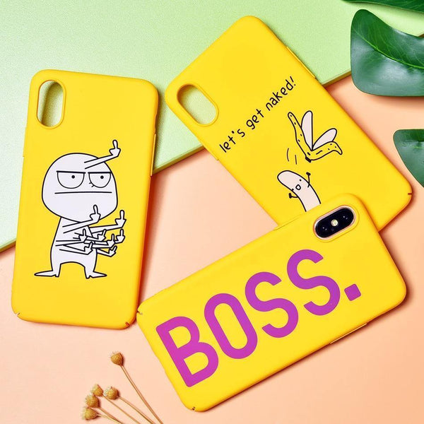 Planet Gates TOMKAS BOSS Funny Case for iPhone X Xs 7 8 Plus Luxury Cute Cartoon Hard Back Cover Phone Case for iPhone 6 S 6s Plus Coque
