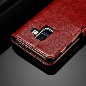 Planet Gates TOMKAS Business Wallet Case For Samsung Galaxy A8 2018 Cases Cover Flip 6.0 Inch Phone Case For Samsung Galaxy A8 Plus 2018