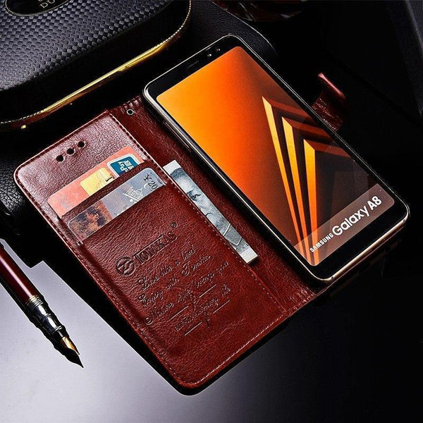 Planet Gates TOMKAS Business Wallet Case For Samsung Galaxy A8 2018 Cases Cover Flip 6.0 Inch Phone Case For Samsung Galaxy A8 Plus 2018