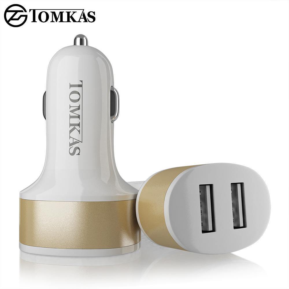Planet Gates Tomkas Car Charger Universal Dual Port USB Car Charger Mobile Phone 5V2.1A Charger USB Adapter For Samsung Xiaomi Fast Charging