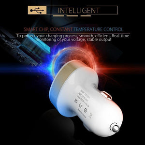 Planet Gates Tomkas Car Charger Universal Dual Port USB Car Charger Mobile Phone 5V2.1A Charger USB Adapter For Samsung Xiaomi Fast Charging