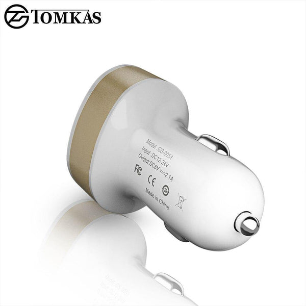 Planet Gates Tomkas Car Charger Universal Dual Port USB Car Charger Mobile Phone 5V2.1A Charger USB Adapter For Samsung Xiaomi Fast Charging