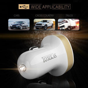 Planet Gates Tomkas Car Charger Universal Dual Port USB Car Charger Mobile Phone 5V2.1A Charger USB Adapter For Samsung Xiaomi Fast Charging