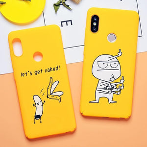 Planet Gates TOMKAS Cute Cartoon Case for Xiaomi Redmi Note 5 Phone Case for Xiaomi Redmi 4X 5 Plus Cases Mi A1 Back Cover Funny Naked Banana