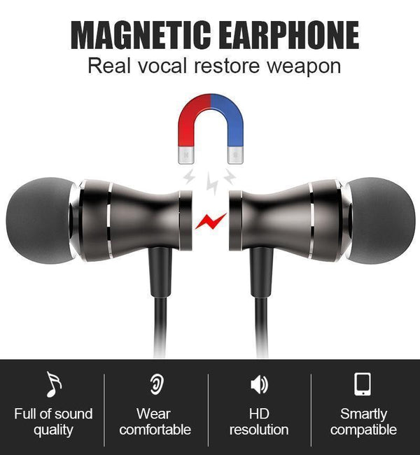 Planet Gates TOMKAS Earphone with Microphone For Mobile Phone Universal Metal Magnet Wired Control Stereo Headset Earphones and Headphone