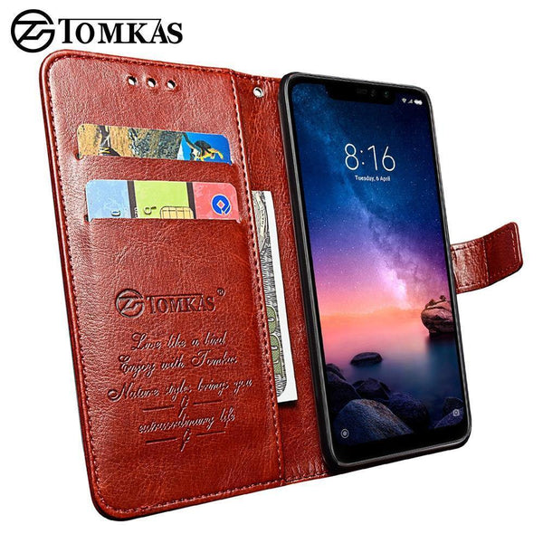 Planet Gates TOMKAS Flip Leather Case for Xiaomi Redmi Note 6 Pro Case for Xiaomi Mi A2 Lite Xiomi Wallet Cover Phone Cases Vintage Bussiness