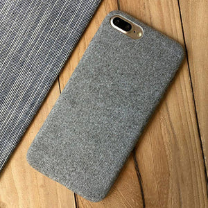Planet Gates TOMKAS Linen Soft Cloth Case For iPhone X 6 7 8 Cases Luxury Cover Cotton Coque Phone Case For iPhone 6S 7 8 Plus Back Cover