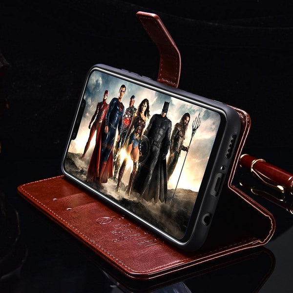 Planet Gates TOMKAS Luruxy Flip Case for Huawei Mate 20 Lite 360 Protect Wallet Phone Back Cover Silicon+Leather Case for Huawei Mate 20 Lite