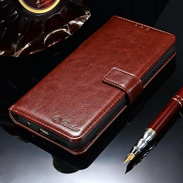 Planet Gates TOMKAS Luruxy Flip Case for Huawei Mate 20 Lite 360 Protect Wallet Phone Back Cover Silicon+Leather Case for Huawei Mate 20 Lite