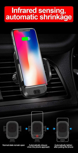 Planet Gates TOMKAS Qi Wireless Car Charger Infrared Sensor Fast Charger Wireless Charging For Phone Automatic Induction Wireless Car Charger