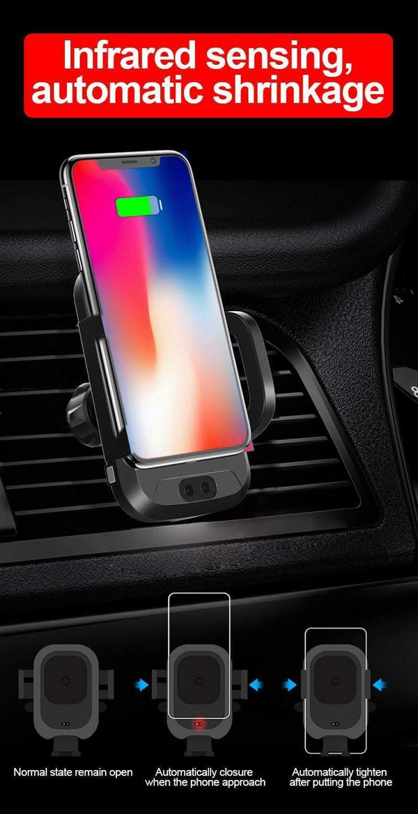 Planet Gates TOMKAS Qi Wireless Car Charger Infrared Sensor Fast Charger Wireless Charging For Phone Automatic Induction Wireless Car Charger